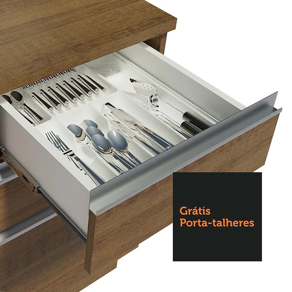 Cozinha completa de canto madesa glamy 349002 com armário e balcão (sem tampo e pia) - rustic