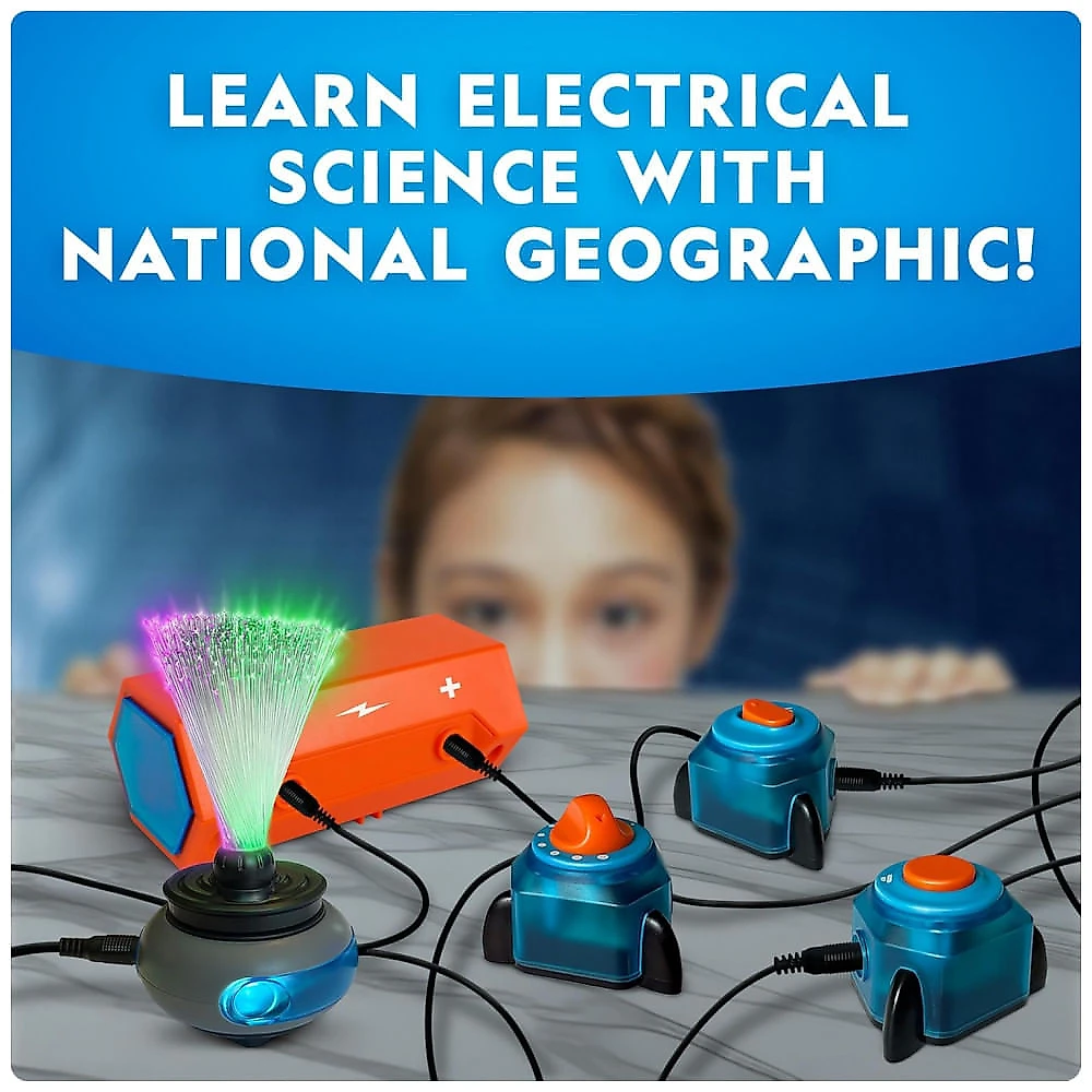 Kit Eletrônico National Geographic Circuit Maker para Crianças com 60 Projetos de Circuitos Elétricos, Brinquedo STEM de Circuitos Elétricos, Blue