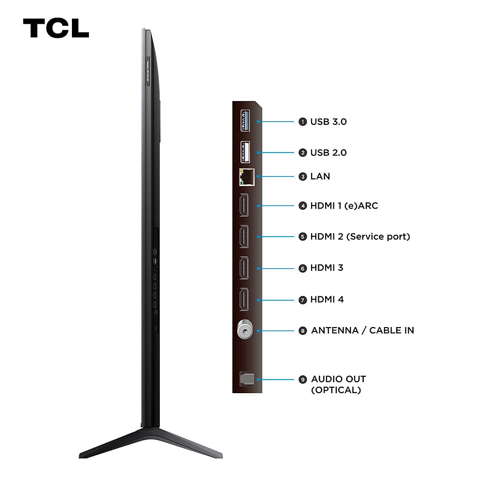 Miniatura Smart TV 4K TCL QD-Mini LED 55” Polegadas com HDMI 2.1, Dolby Vision IQ, Subwoofer, 144Hz VRR e Wi-Fi - 55C6K Bivolt