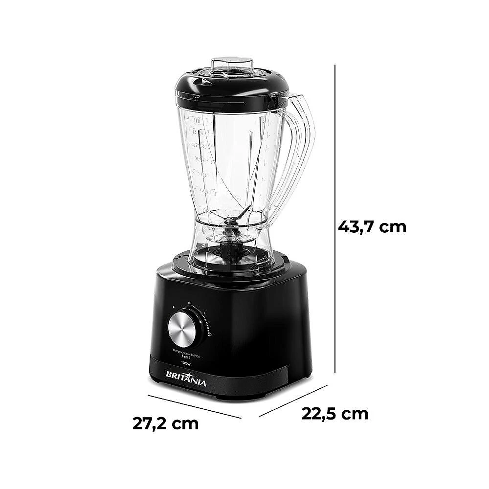 Multiprocessador 5 em 1 Britânia BMP10A, 1000 Watts, Preto - 220 Volts