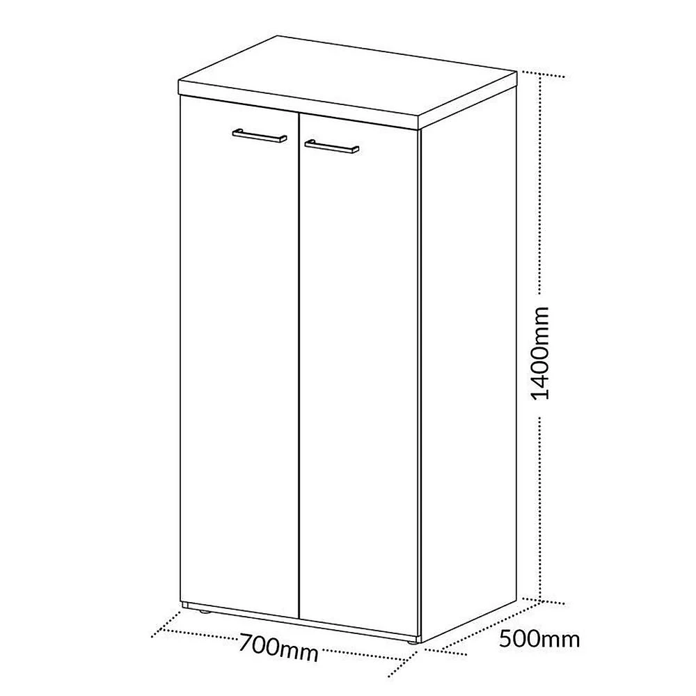 Kit 2 Peças com Escrivaninha em L com Porta de Correr e Armário Alto Multiuso Olmo/Branco