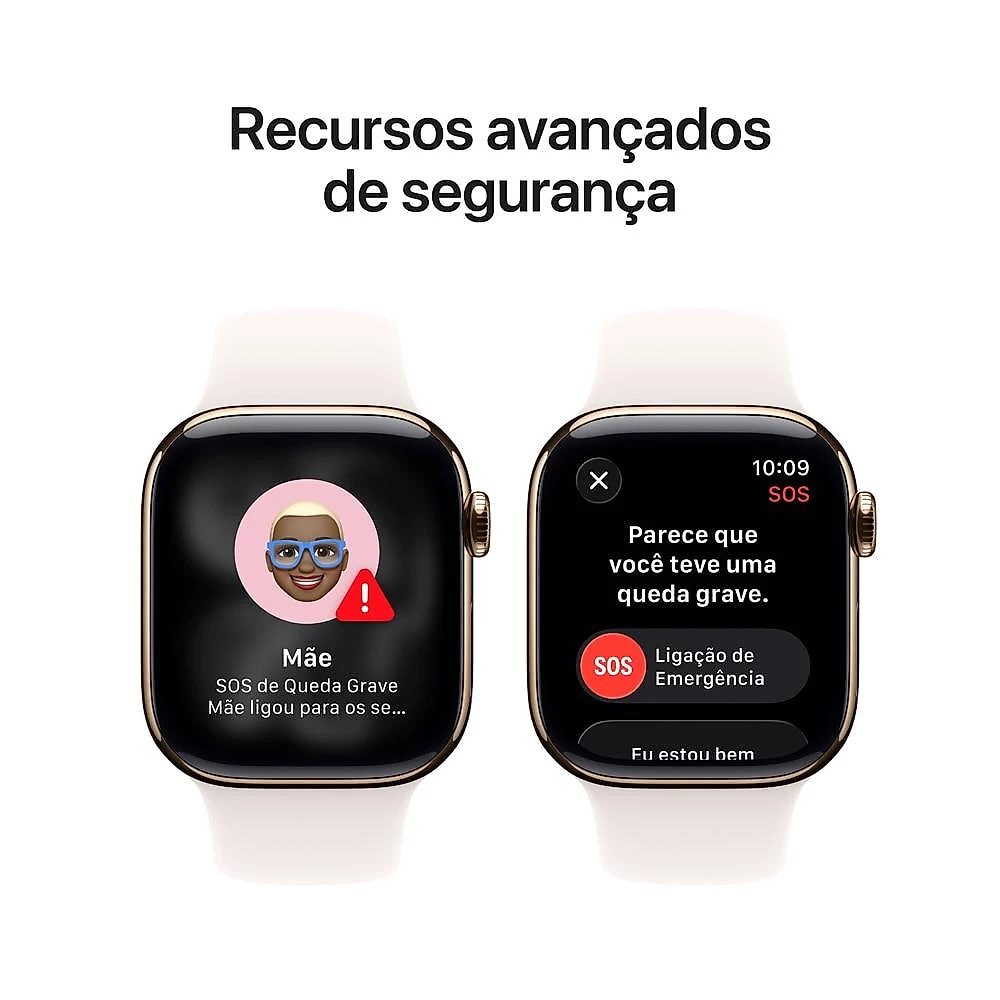 Apple Watch Series 11 GPS + Cellular - Caixa dourada de titânio – 42 mm - Pulseira esportiva blush-clara – M/G