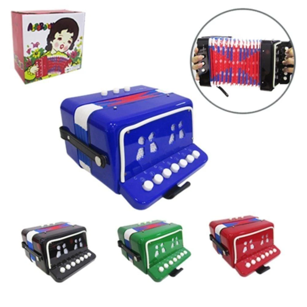 Sanfona Infantil Baixos Acordeon 3 Mini Gaita Estilo com Construção Robusta Vermelho Multicoisa