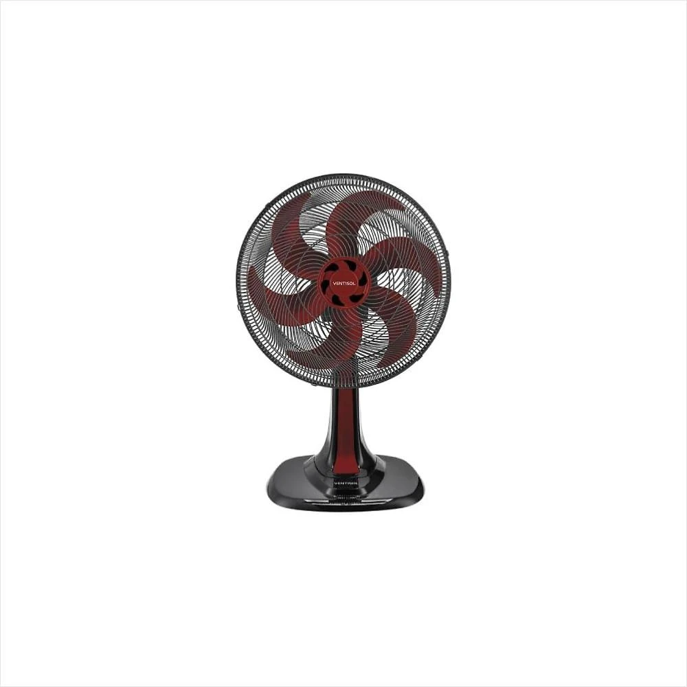Ventilador oscilante de mesa turbo 30cm vermelho 220v premium ventisol