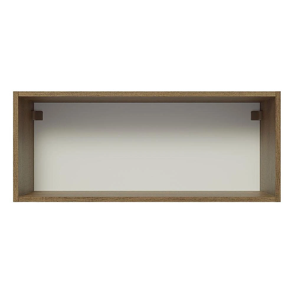 Armário aéreo madesa lux 80 cm 1 porta basculante - rustic/branco veludo