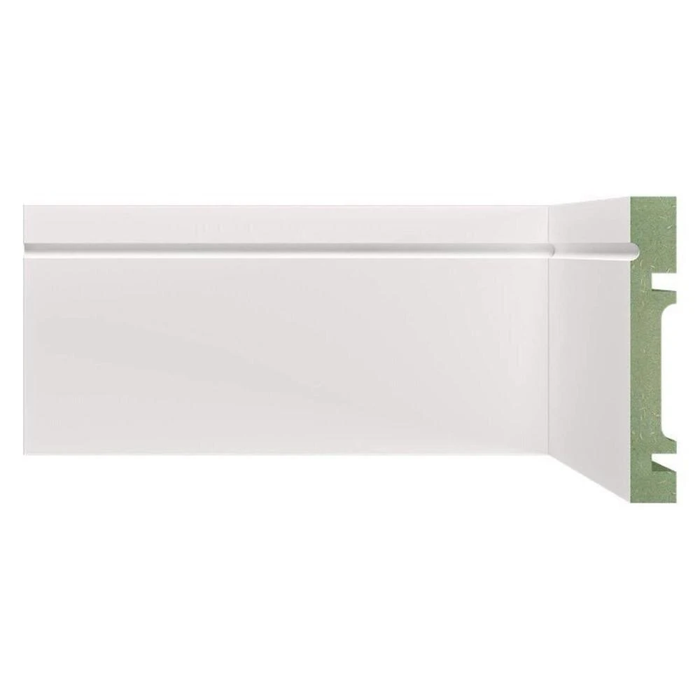 Kit 54m Linear Rodapé de Mdf 10cm X 1,5cm X 240cm com Friso 1003 Branco