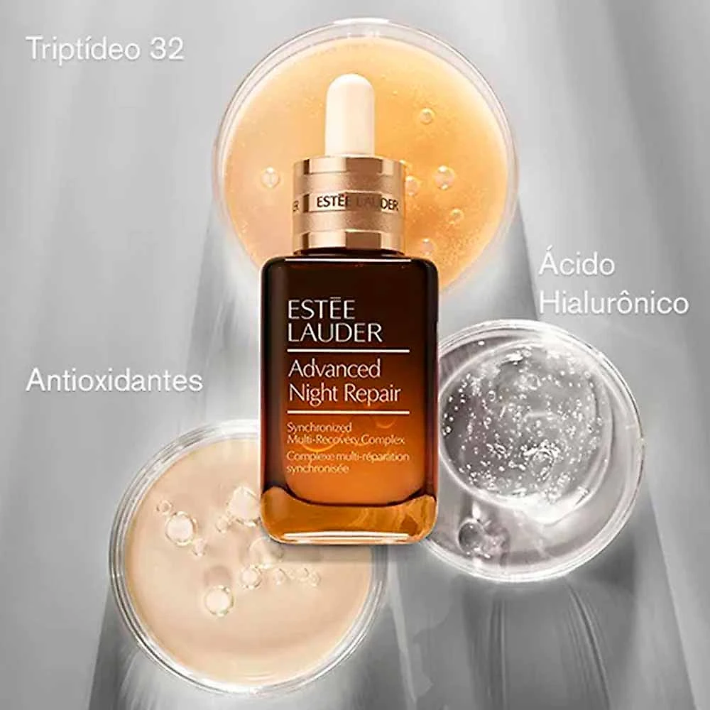 Kit Skincare Noturno Estée Lauder - Sérum Facial + Gel-Creme de Olhos + Creme Revitalizing Kit