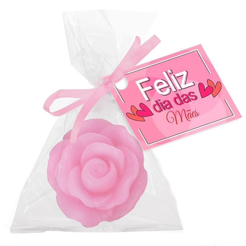 Kit de Lembrancinhas Sabonetinhos Rosinhas Sabonete Glicerinado 30un Rosa OEM
