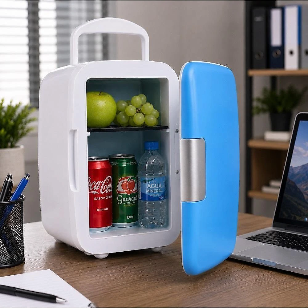 Frigobar Portátil Yeet 4L 2 em 1 Frio e Quente Azul com Branco 12V