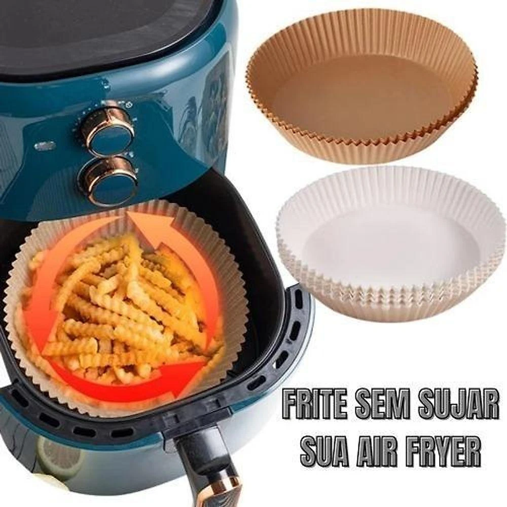 Forro De Papel 100 Unidades Tapete Forma Kit Airfryer Microondas Forno