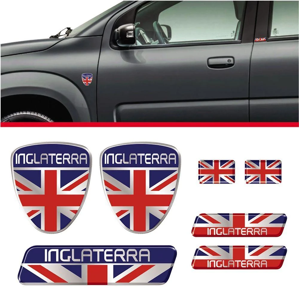 Kit Adesivo E Emblema Inglaterra Cromado E Resinado Cromado