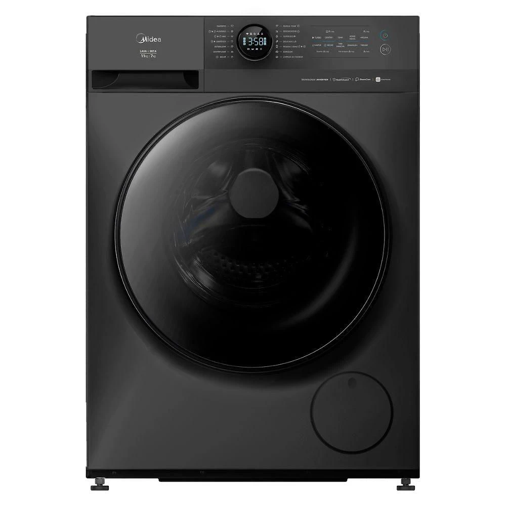 Lava e Seca Midea MF201 Titanium Slim 11KG Conectada Titânio 110V