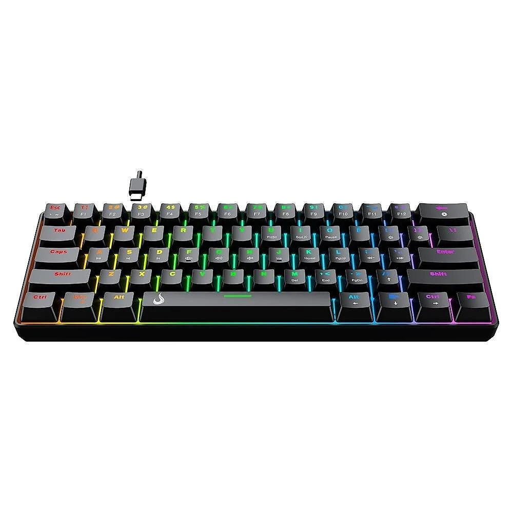 Teclado Mecânico Gamer Rise Mode GM1 Black, RGB, Switch Outemu Brown - RM-TCM-GM1-BBRO
