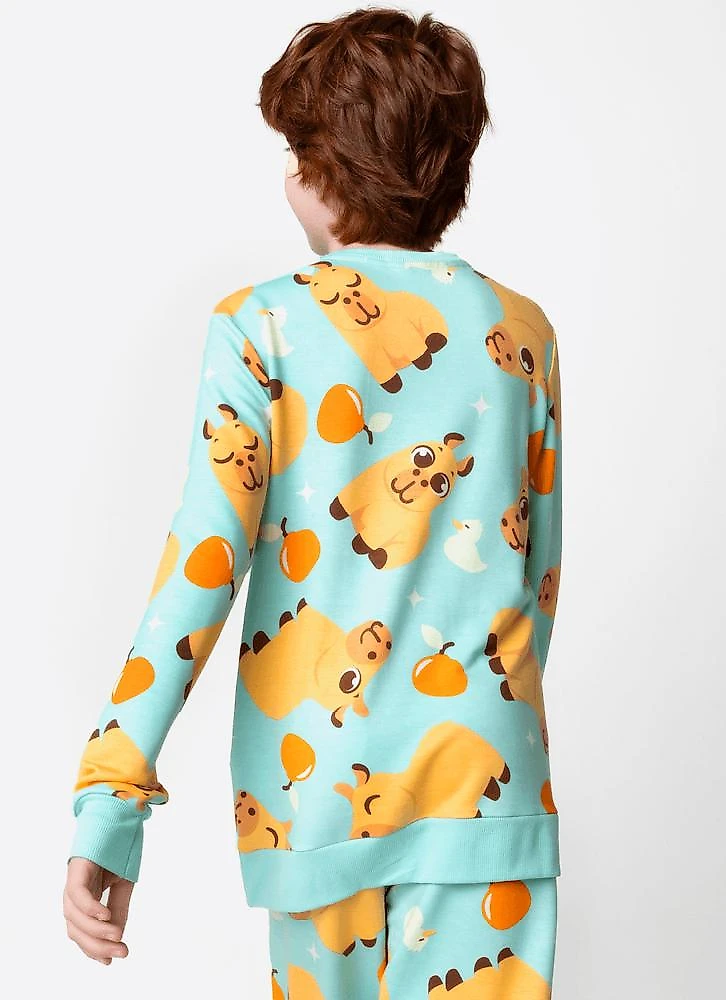 Pijama manga longa ultra visco unissex teen capivara vibes 10