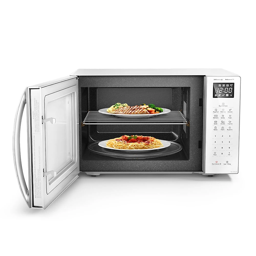Microondas Panasonic Dupla Refeição 34L Branco - ST65LWRU 110v