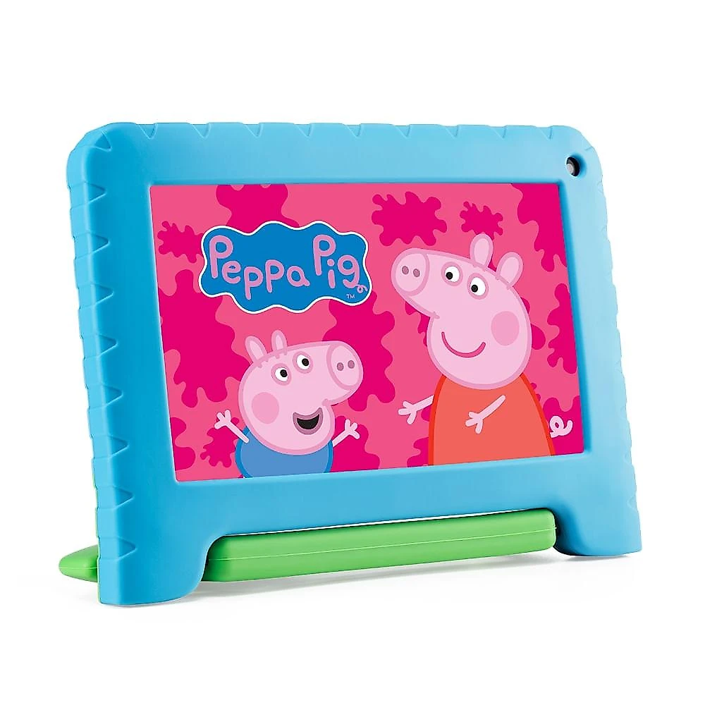 Tablet infantil peppa pig com controle parental 4gb ram + 64gb + tela 7 pol + case + wi-fi + android 13 + quad core multi - nb420 multicolor