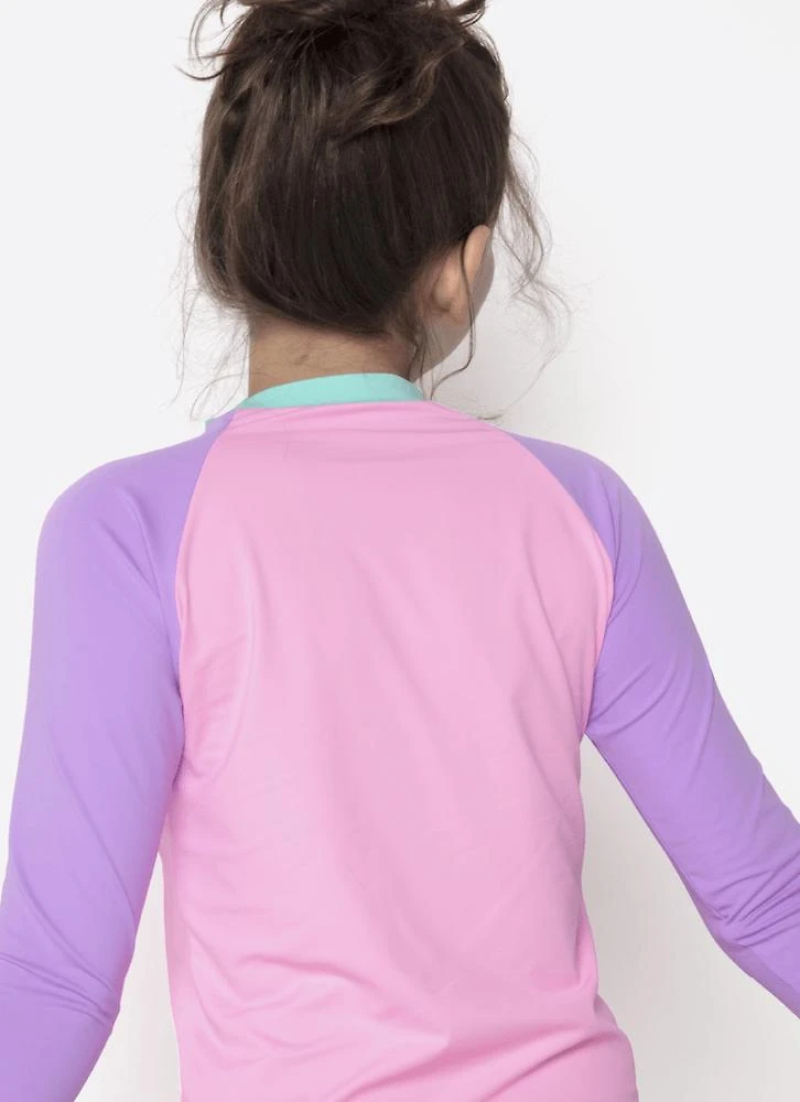 Camiseta manga longa menina teen color block