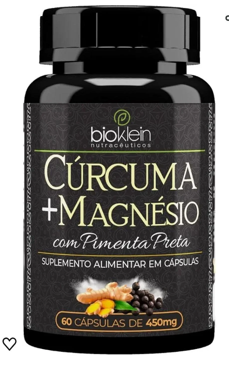 Miniatura Curcuma Com Magnesio E Pimenta Preta 60 Capsulas 450Mg