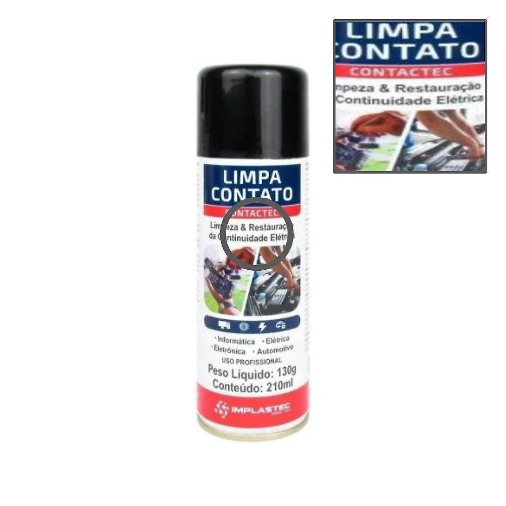 Spray Limpa Contato Implastec Contactec para Informática Eletrônica Elétrica 130g 210ML