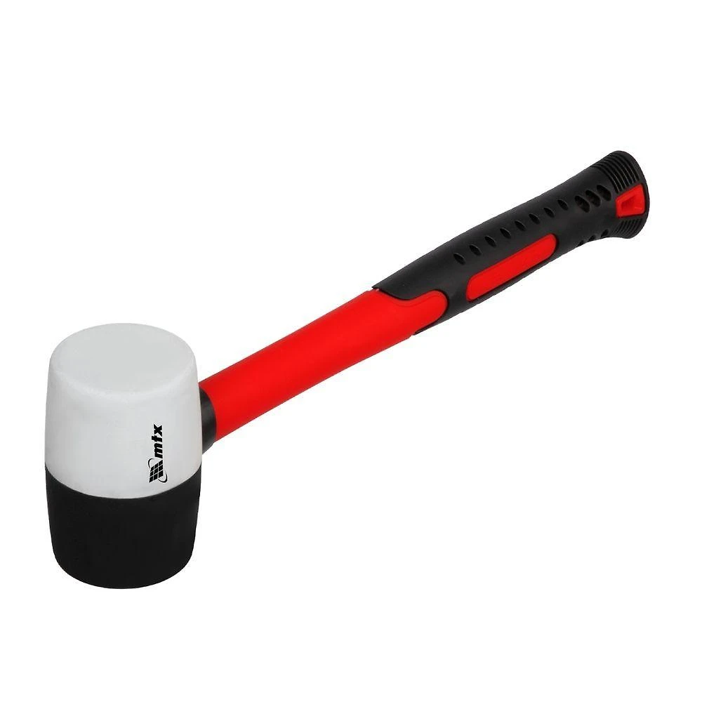 Martelo De Borracha 225g Cabo Fibra Vidro Preto E Branco Mtx