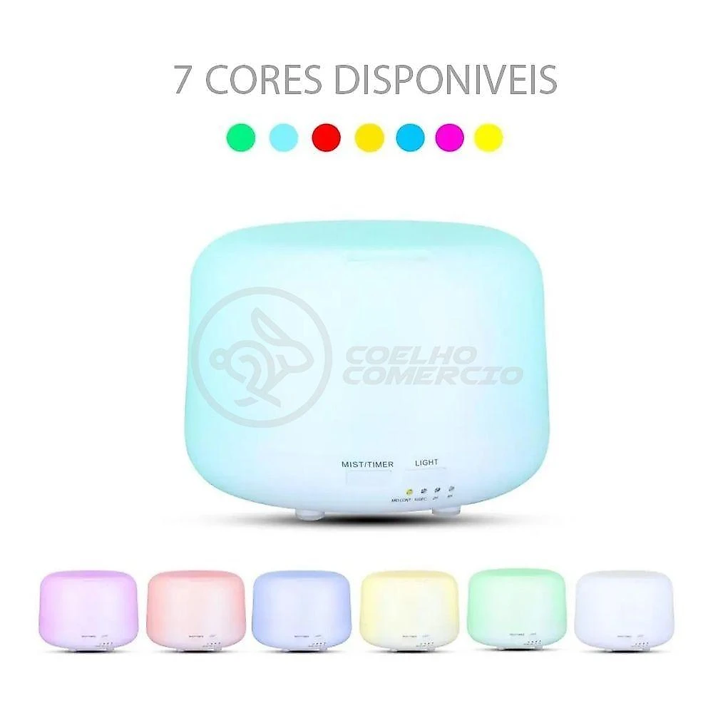 Aromatizador Umidificador Difusor A770 Aquilae 300ML LED RGB Ionizador Branco Bivolt