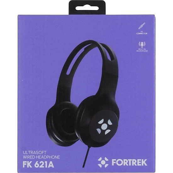 Fone de ouvido fortrek fk 621a com microfone preto