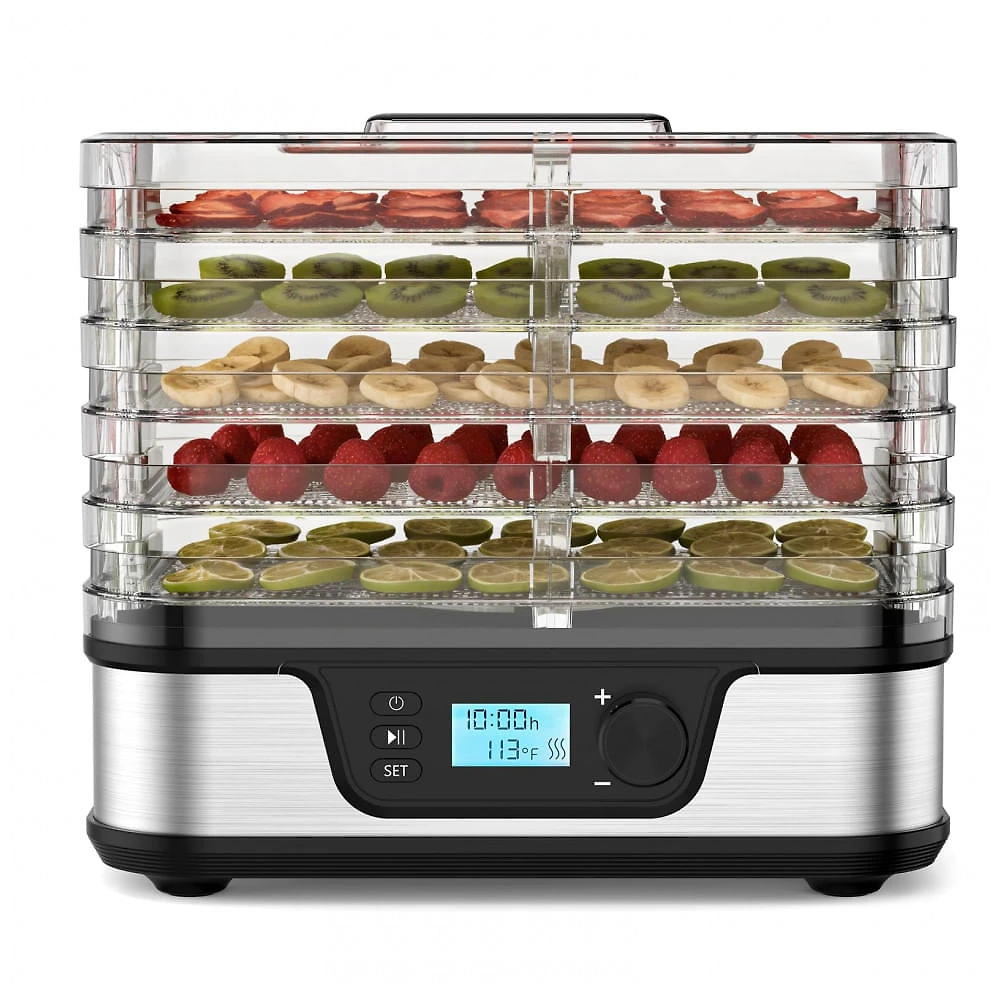 Desidratador de Alimentos Electactic 5 Bandejas Inox e Livre de BPA Temperatura Ajustável Timer 72H Prata