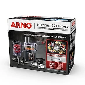 Multiprocessador Arno Multichef MP72 1000W 24 Funções com Liquidificador 110V