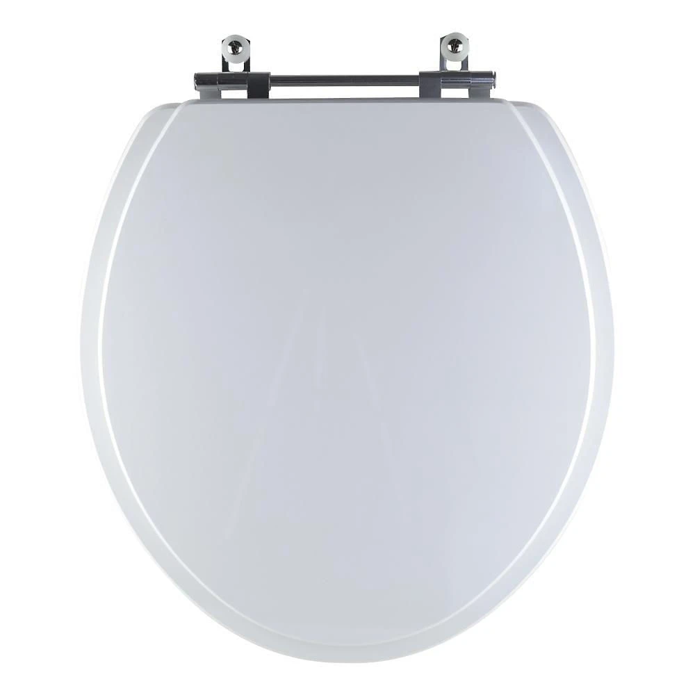 Assento Sanitário Tampa De Vaso Branco Mdf Laqueado Oval Convencional Para Bacia Incepa