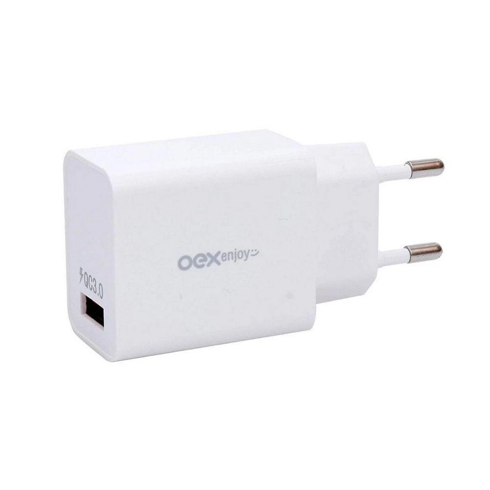 Carregador de tomada turbo usb oex cg202 - 18w branco