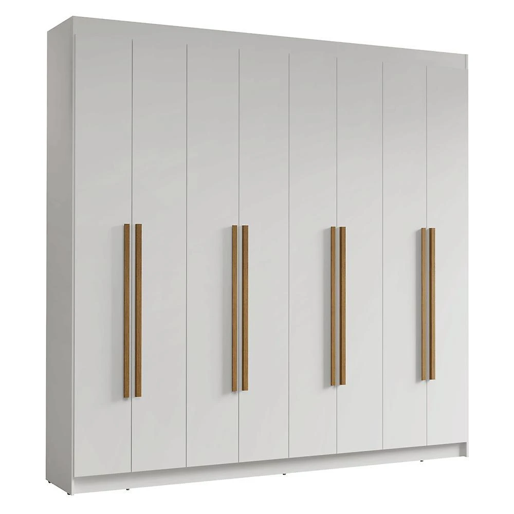 Guarda-roupa casal 8 portas batentes branco/branco/rustic venus madesa