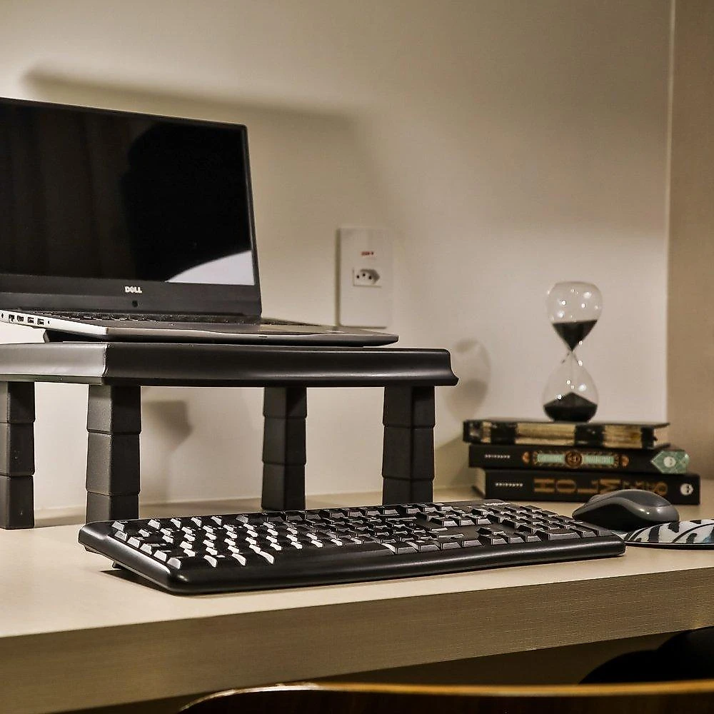 Suporte Ergonômico para Monitor e Notebook Reliza Ergonew 3, Ajuste com 3 Níveis de Altura, Preto - 11379