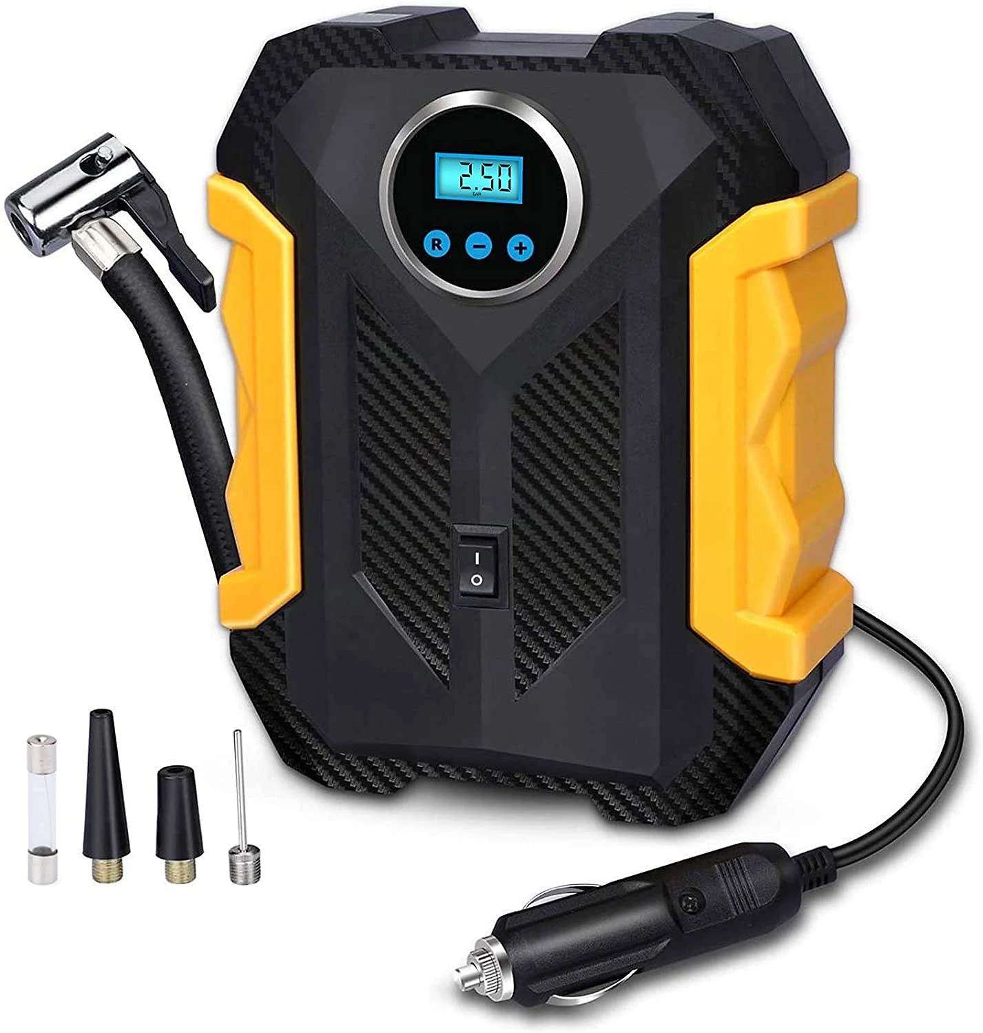 CARSUN Mini Compressor de Ar Elétrico Automotivo Portátil 12V 150 PSI c Luz LED