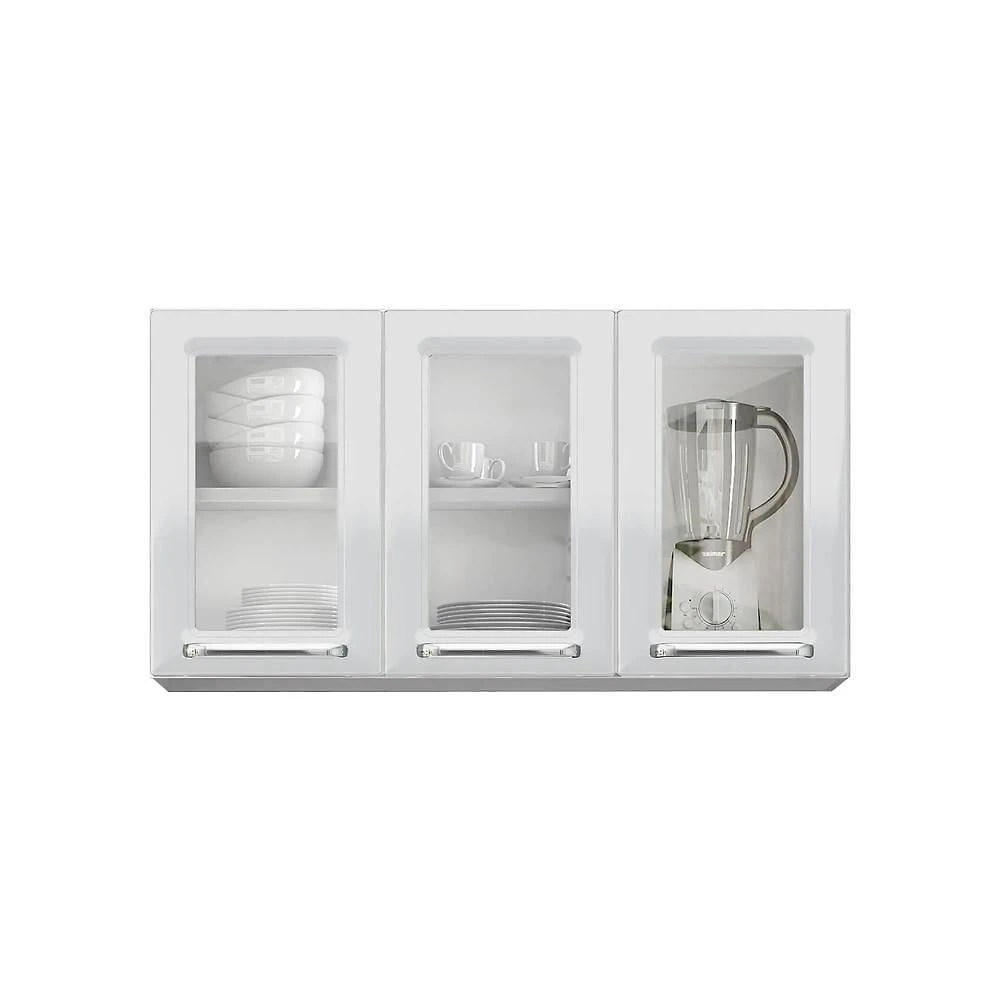 Armário Aéreo de Cozinha Luce IPV3-105 105CM 3 Portas Aço Basculante Branco Itatiaia