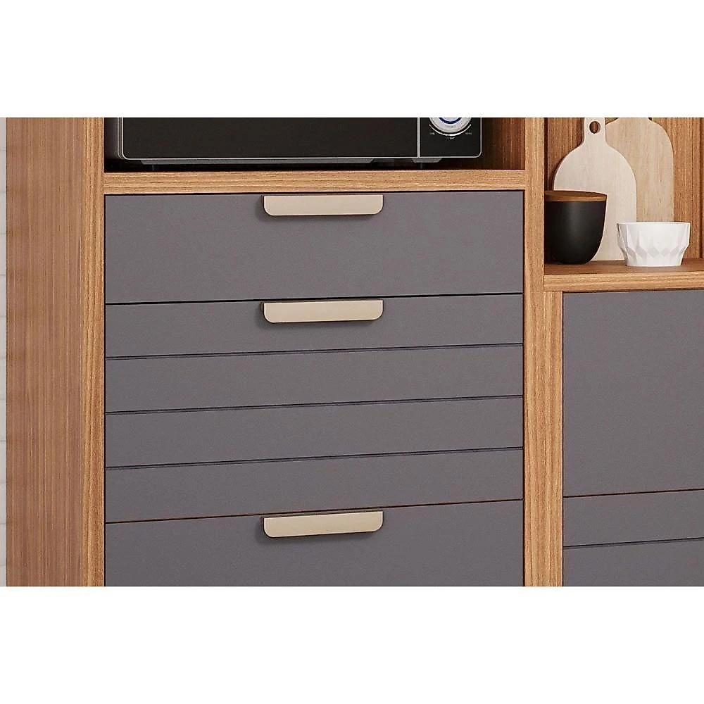 Cozinha Eloise 5 Peças 2 Portas 2 Gavetas MDF 209,6CM Cinamomo-Off MGM
