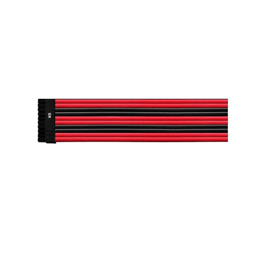 Kit de Cabo de Extensão para Fonte PSU CMA-NEST16RDBK1-GL Sleeved 30cm PVC Vermelho e Preto Cooler