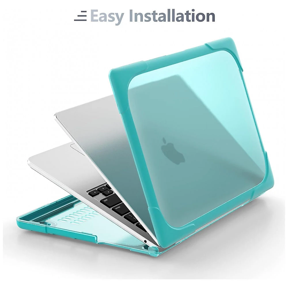 Capa Rígida Batianda MacBook Pro 13" Azul Claro – Modelos A2289, A2251, A2338 M1/M2 com Suporte Dobrável