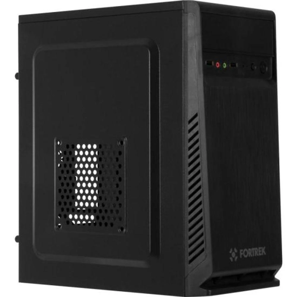 Gabinete ATX COC502BK Compact Preto Alumínio com Painel Frontal Escovado Fortrek