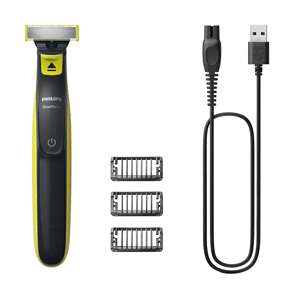 Miniatura Aparador e raspador OneBlade com 3 pentes, à prova d’água - QP2724/10 Philips Bivolt