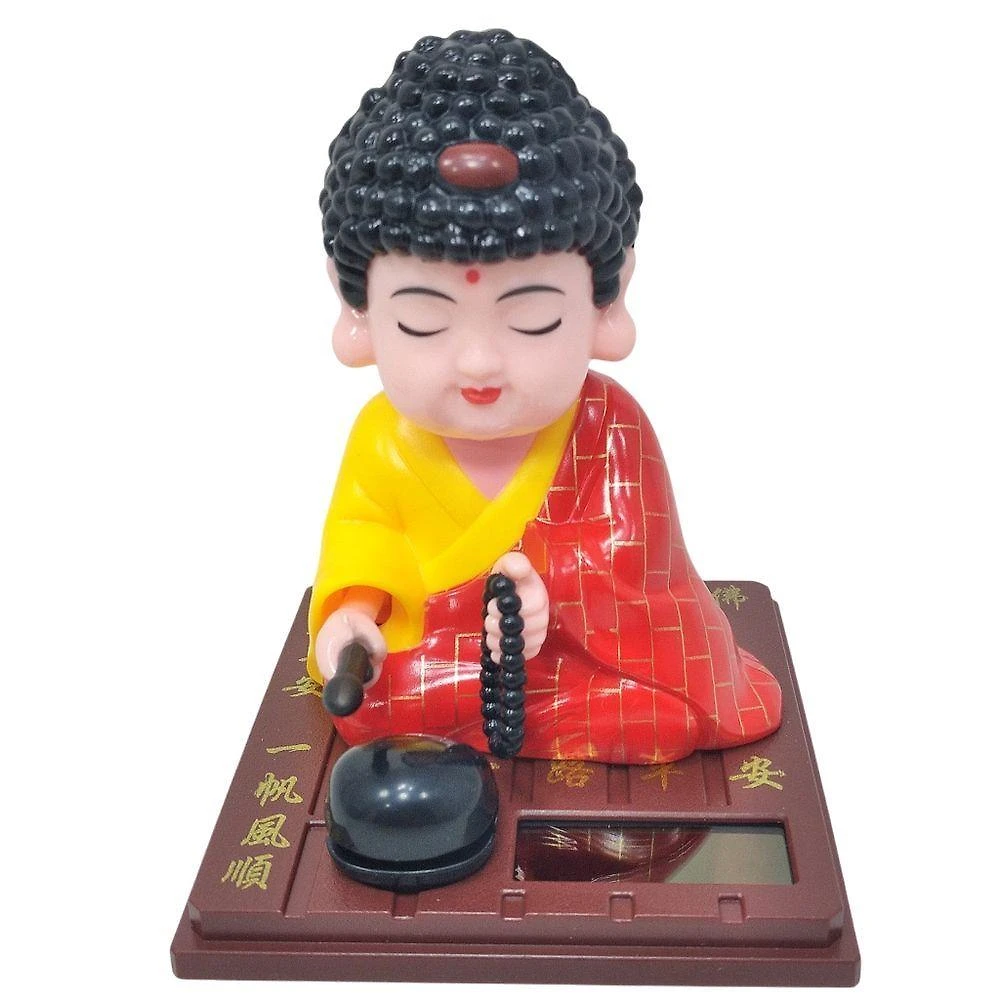 Estatueta Decorativa Buda Hindu Monge em Plástico 10CM X 8CM X 8CM Amarelo Jiaxi