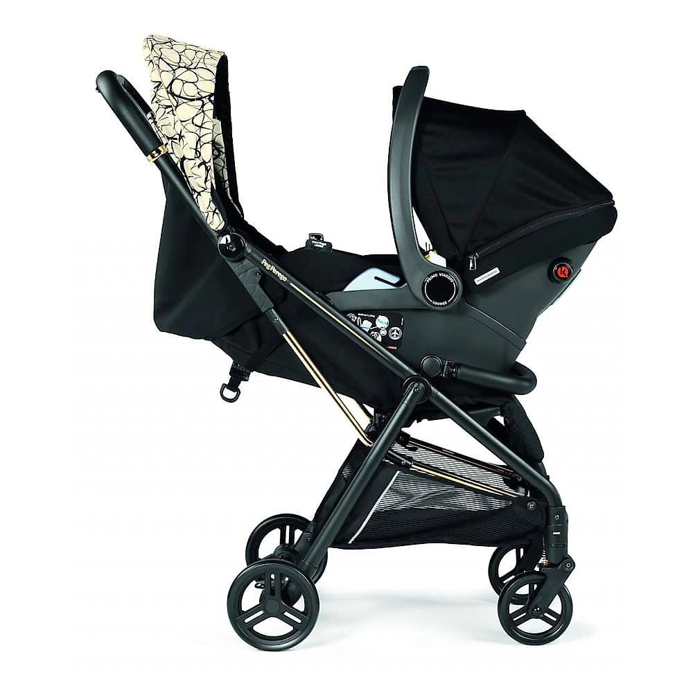 Carrinho de Bebê para Passeio Auto Dobrável, Peg Perego Viaggio, Preto Estampado