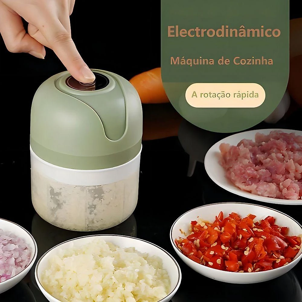 Mini Processador de Alimentos Moedor de Alimentos 250ml Transparente USB 110V
