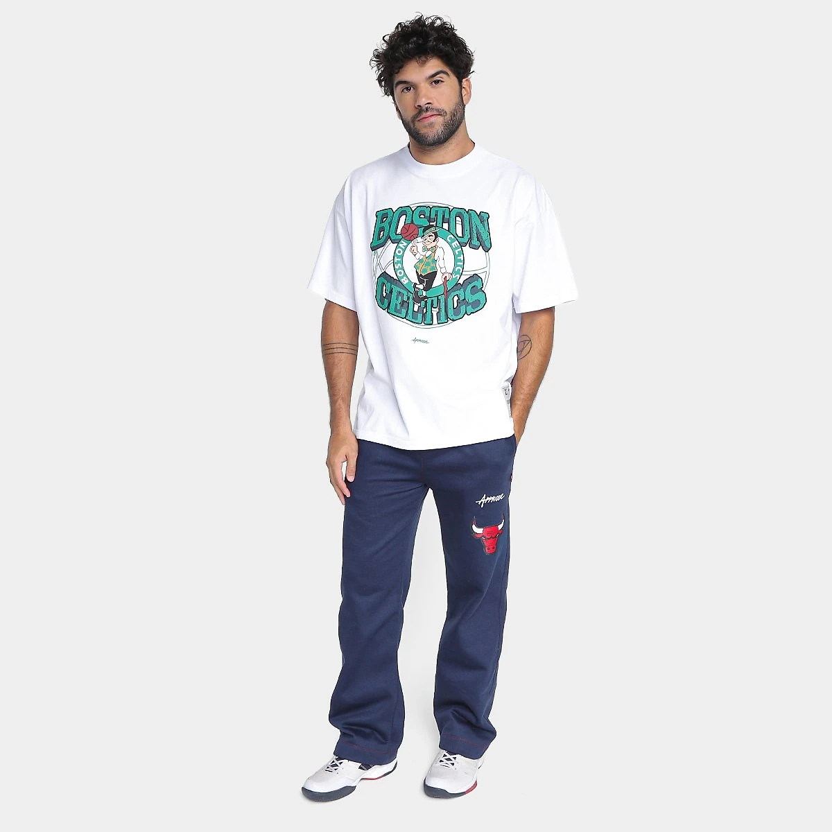 Calça Moletom Reta Approve NBA Bulls Marinho - G