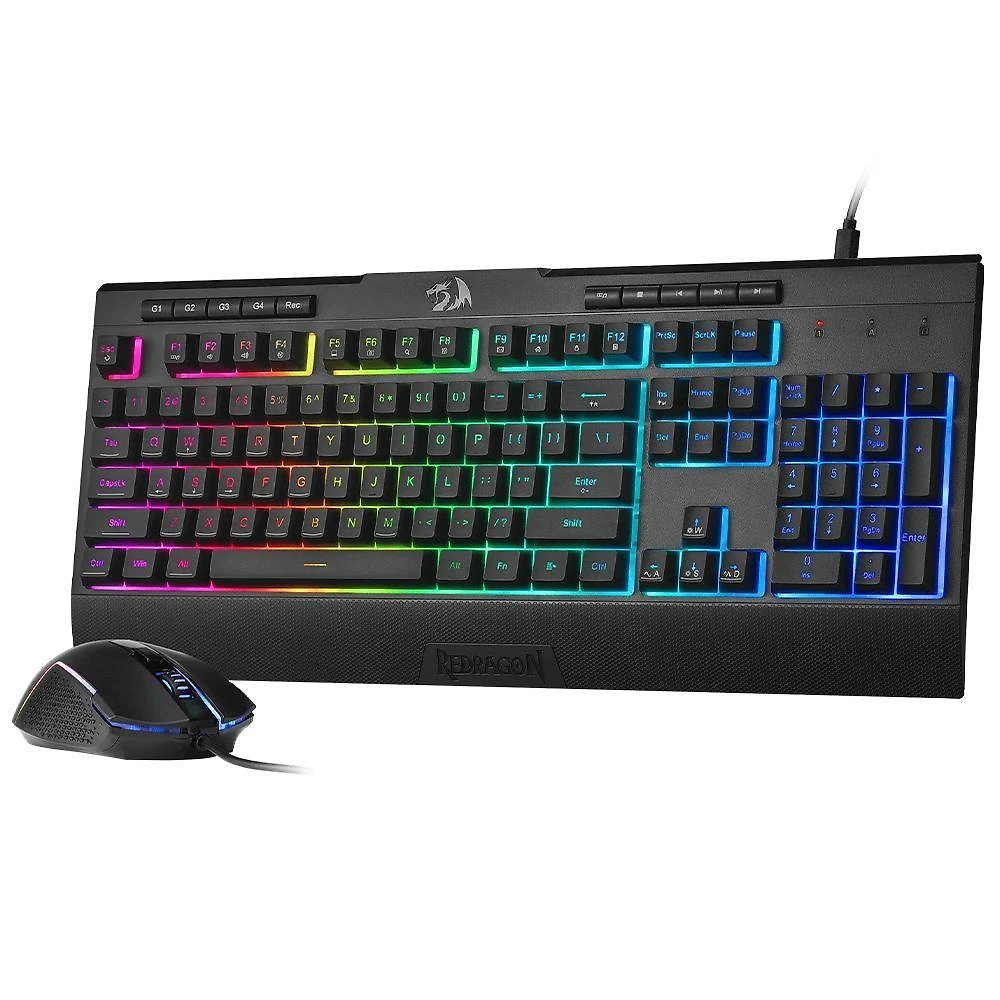 Kit Teclado e Mouse Gamer Redragon Essentials S151 RGB Preto