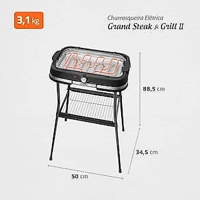 Churrasqueira Elétrica Mondial CH-09-BI Grand Steak & Grill II Controle de Temperatura Bandeja de Água 110V