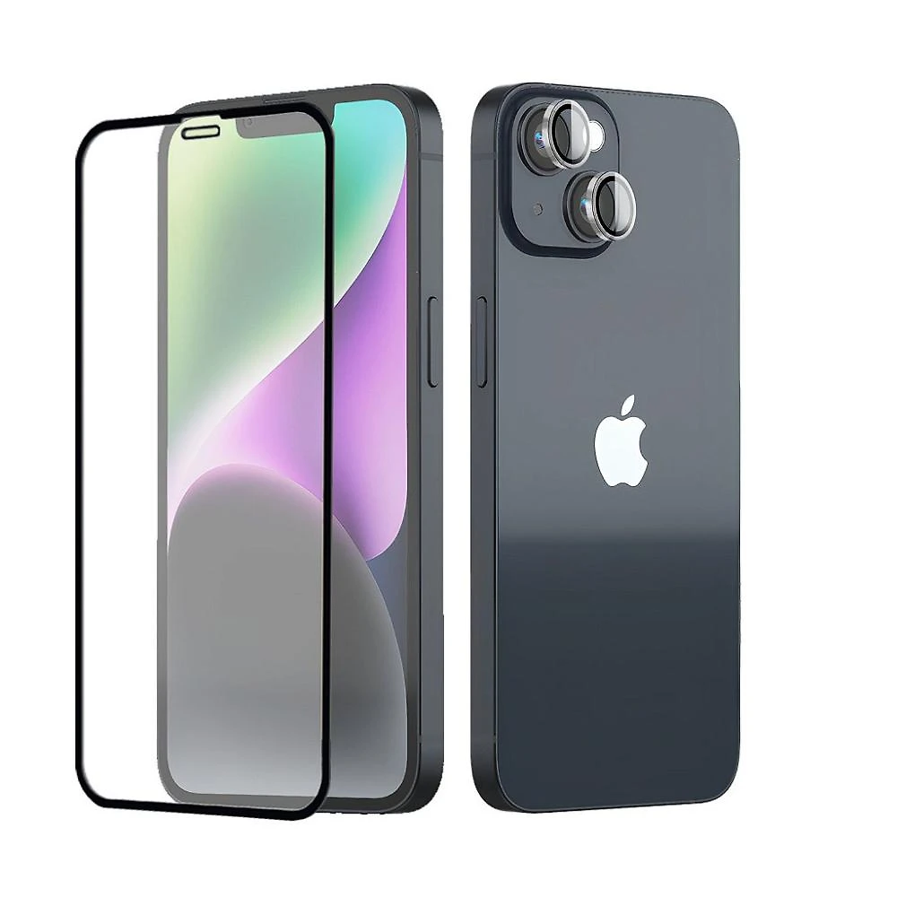 Kit Full Protection para iPhone 15 - Película de Vidro + Protetor de Lente 9H - Gshield