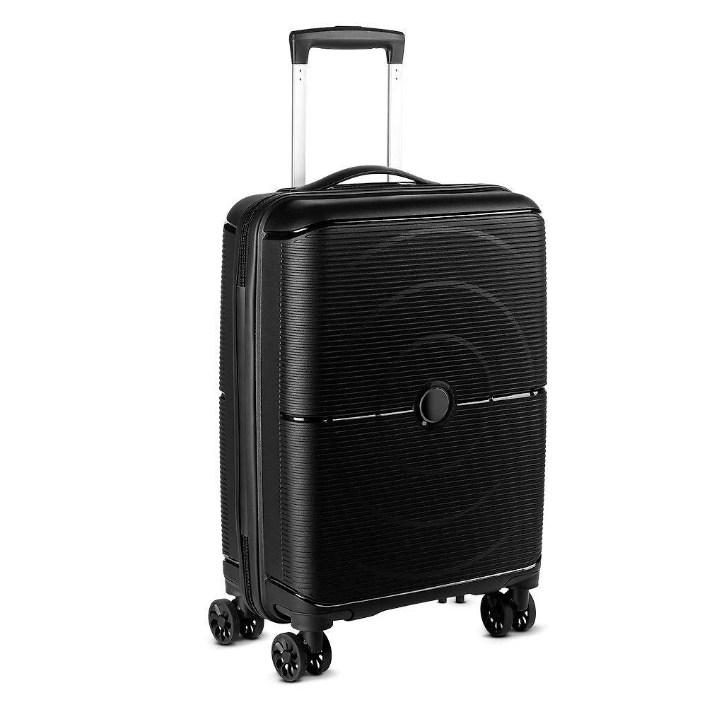 Mala de Bordo 39L Plástico PP Rodas 360 graus  Zíper TSA Preto 38CM