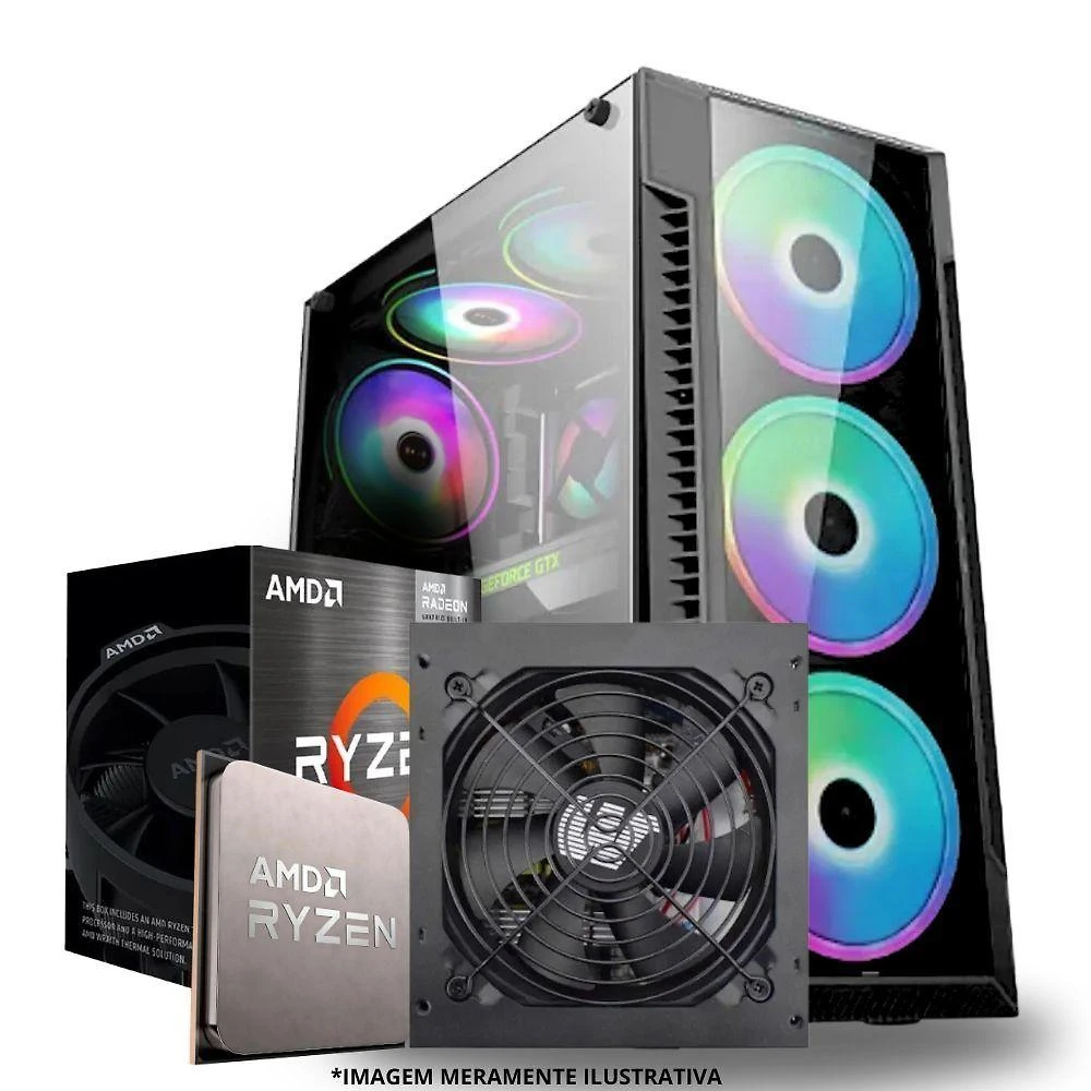Miniatura Pc Gamer Amd Ryzen 5 5600gt, 16gb Ram, Placa De Video Radeon Vega 7, Ssd 960gb, Fonte 550w