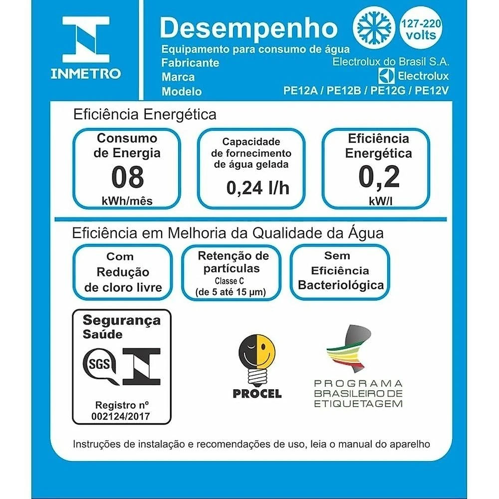 Geladeira Electrolux Frost Free DFN41, 371 Litros, 220 Volts e Purificador de Água PE12G 220 Volts