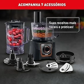 Multiprocessador Arno Multichef MP72 1000W 24 Funções com Liquidificador 110V